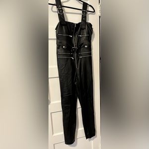 WeWoreWhat faux leather jumpsuit